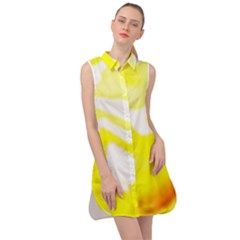 Golden Yellow Rose Sleeveless Shirt Dress by Janetaudreywilson