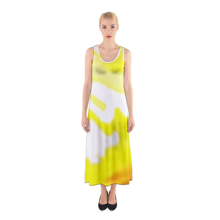 Golden Yellow Rose Sleeveless Maxi Dress