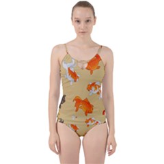 Gold Fish Seamless Pattern Background Cut Out Top Tankini Set by Amaryn4rt