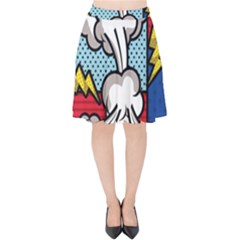 Rays Smoke Pop Art Style Vector Illustration Velvet High Waist Skirt by Amaryn4rt