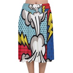 Rays Smoke Pop Art Style Vector Illustration Velvet Flared Midi Skirt by Amaryn4rt