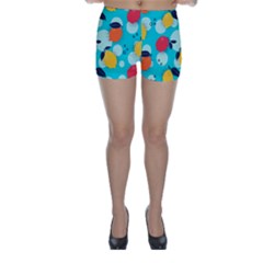 Pop Art Style Citrus Seamless Pattern Skinny Shorts by Amaryn4rt