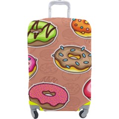 Doughnut Doodle Colorful Seamless Pattern Luggage Cover (large) by Amaryn4rt