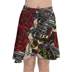 Seamless Vector Pattern Chiffon Wrap Front Skirt by Amaryn4rt