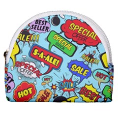 Comic Bubbles Seamless Pattern Horseshoe Style Canvas Pouch by Amaryn4rt