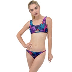 Background With Violet Blue Tropical Leaves The Little Details Bikini Set by Amaryn4rt
