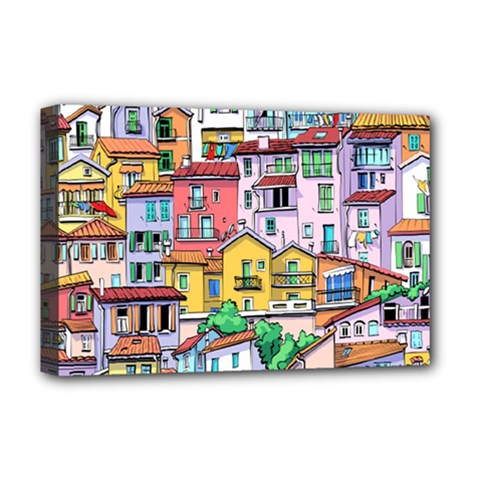Menton Old Town France Deluxe Canvas 18  X 12  (stretched)