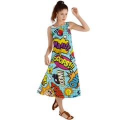 Comic Elements Colorful Seamless Pattern Summer Maxi Dress by Amaryn4rt