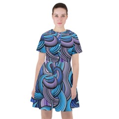 Blue Swirl Pattern Sailor Dress by designsbymallika