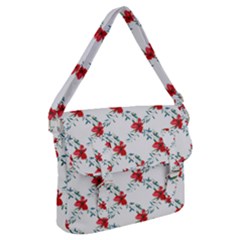 Poppies Pattern, Poppy Flower Symetric Theme, Floral Design Buckle Messenger Bag by Casemiro