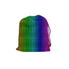 Rainbow Colored Scales Pattern, Full Color Palette, Fish Like Drawstring Pouch (medium) by Casemiro