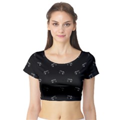 Vintage Car Motif Print Pattern Short Sleeve Crop Top by dflcprintsclothing