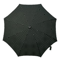 Geometric Pattern, Army Green And Black Lines, Regular Theme Hook Handle Umbrellas (small) by Casemiro