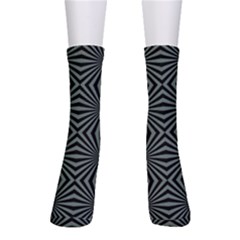 Geometric Pattern, Army Green And Black Lines, Regular Theme Men s Crew Socks by Casemiro