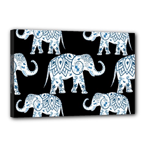 Elephant-pattern-background Canvas 18  X 12  (stretched) by Sobalvarro