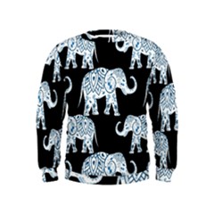 Elephant-pattern-background Kids  Sweatshirt by Sobalvarro