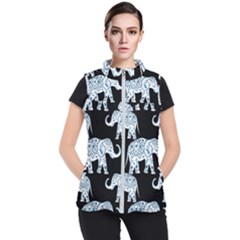 Elephant-pattern-background Women s Puffer Vest by Sobalvarro