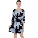 Elephant-pattern-background Ruffle Dress View1