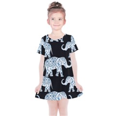 Elephant-pattern-background Kids  Simple Cotton Dress by Sobalvarro