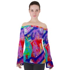 Crazy Graffiti Off Shoulder Long Sleeve Top by essentialimage
