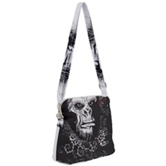 Monster Monkey From The Woods Zipper Messenger Bag by DinzDas