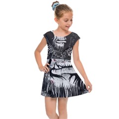 Monster Monkey From The Woods Kids  Cap Sleeve Dress by DinzDas