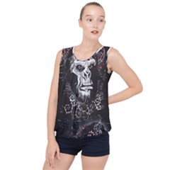 Monster Monkey From The Woods Bubble Hem Chiffon Tank Top by DinzDas