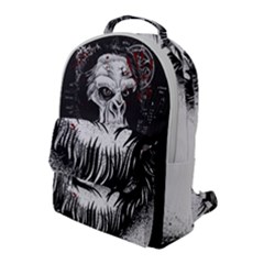 Monster Monkey From The Woods Flap Pocket Backpack (large) by DinzDas
