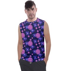 Pink And Blue Flowers Men s Regular Tank Top by bloomingvinedesign