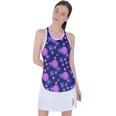 Pink And Blue Flowers Racer Back Mesh Tank Top by bloomingvinedesign