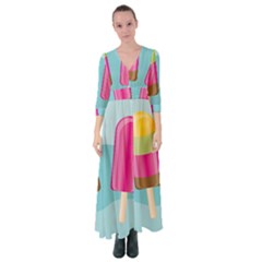 Ice Cream Parlour Button Up Maxi Dress