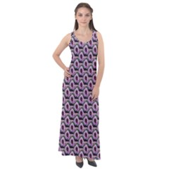 Flowers Pattern Sleeveless Velour Maxi Dress by Sparkle