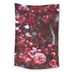 Red Floral Large Tapestry by Sparkle