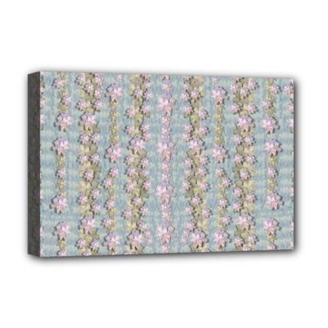 Summer Florals In The Sea Pond Decorative Deluxe Canvas 18  X 12  (stretched) by pepitasart