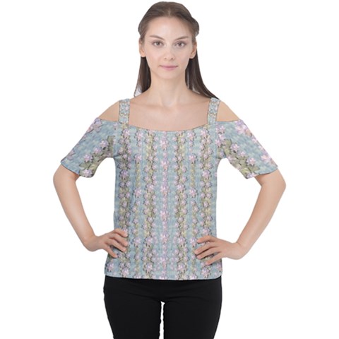 Summer Florals In The Sea Pond Decorative Cutout Shoulder Tee by pepitasart