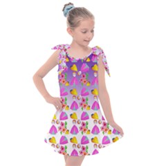 Girl With Hood Cape Heart Lemon Patternpurple Ombre Kids  Tie Up Tunic Dress by snowwhitegirl