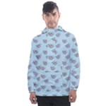 Zodiac Bat Pink Blue Men s Front Pocket Pullover Windbreaker