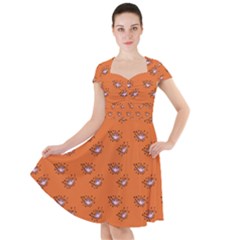 Zodiac Bat Pink Orange Cap Sleeve Midi Dress by snowwhitegirl