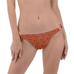 Zodiac Bat Pink Orange Ring Detail Bikini Bottom by snowwhitegirl