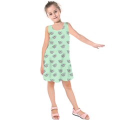 Zodiac Bat Pink Mint Kids  Sleeveless Dress