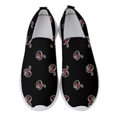 Ugly Monster Fish Motif Print Pattern Women s Slip On Sneakers by dflcprintsclothing