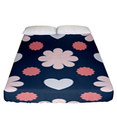Flowers And Hearts  Fitted Sheet (king Size) by MooMoosMumma