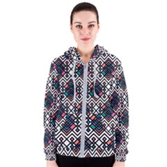 Boho Geometric Women s Zipper Hoodie by tmsartbazaar