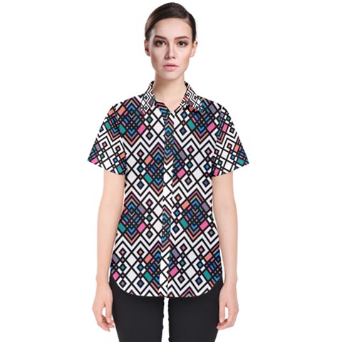 Boho Geometric Women s Short Sleeve Shirt by tmsartbazaar