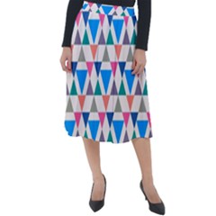 Multicolor Triangle Classic Velour Midi Skirt  by tmsartbazaar