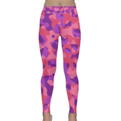 Pink And Purple Camouflage Classic Yoga Leggings by SpinnyChairDesigns