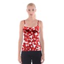 Red and White Camouflage Pattern Spaghetti Strap Top View1