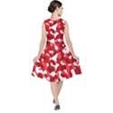 Red and White Camouflage Pattern V-Neck Midi Sleeveless Dress  View2