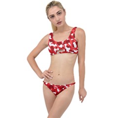 Red And White Camouflage Pattern The Little Details Bikini Set by SpinnyChairDesigns