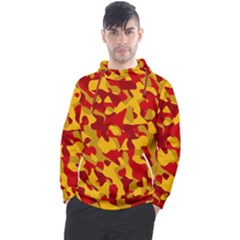 Red And Yellow Camouflage Pattern Men s Pullover Hoodie by SpinnyChairDesigns